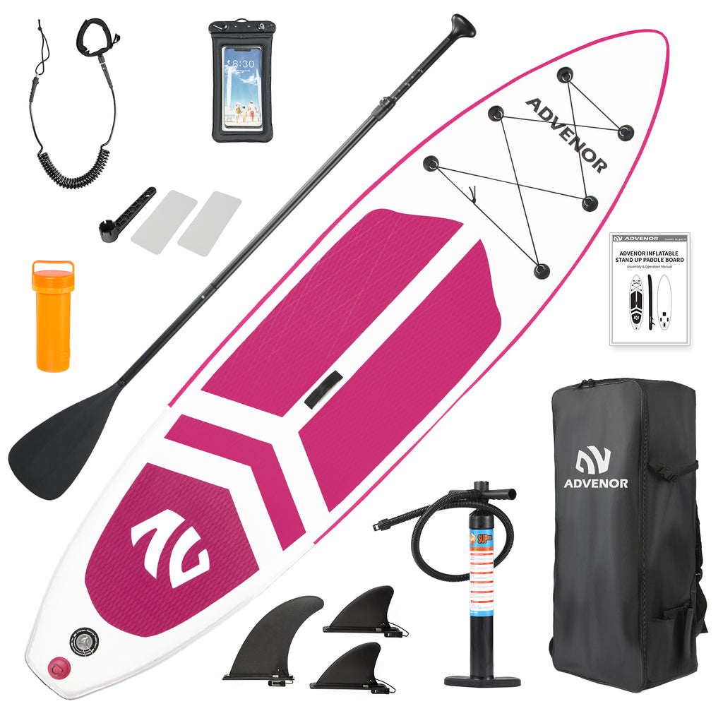 ADVENOR Paddle Board 11'x33 x6 Extra Wide Inflatable Stand Up Paddle Board with SUP Accessories Including Adjustable Paddle,Backpack,Waterproof Bag,Leash,and Hand Pump,Repair Kit Black