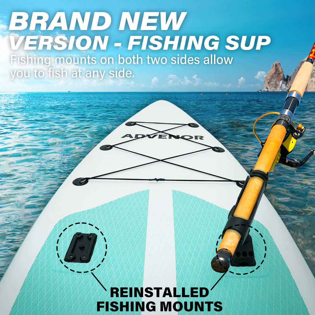 ADVENOR Paddle Board 11'x33 x6 Extra Wide Inflatable Stand Up Paddle Board with Hand Pump,Leash, Adjustable Paddle For Basic Version, Extra Kayak Paddle Kayak Seat 2 Fishing Mounts For Fishing Version