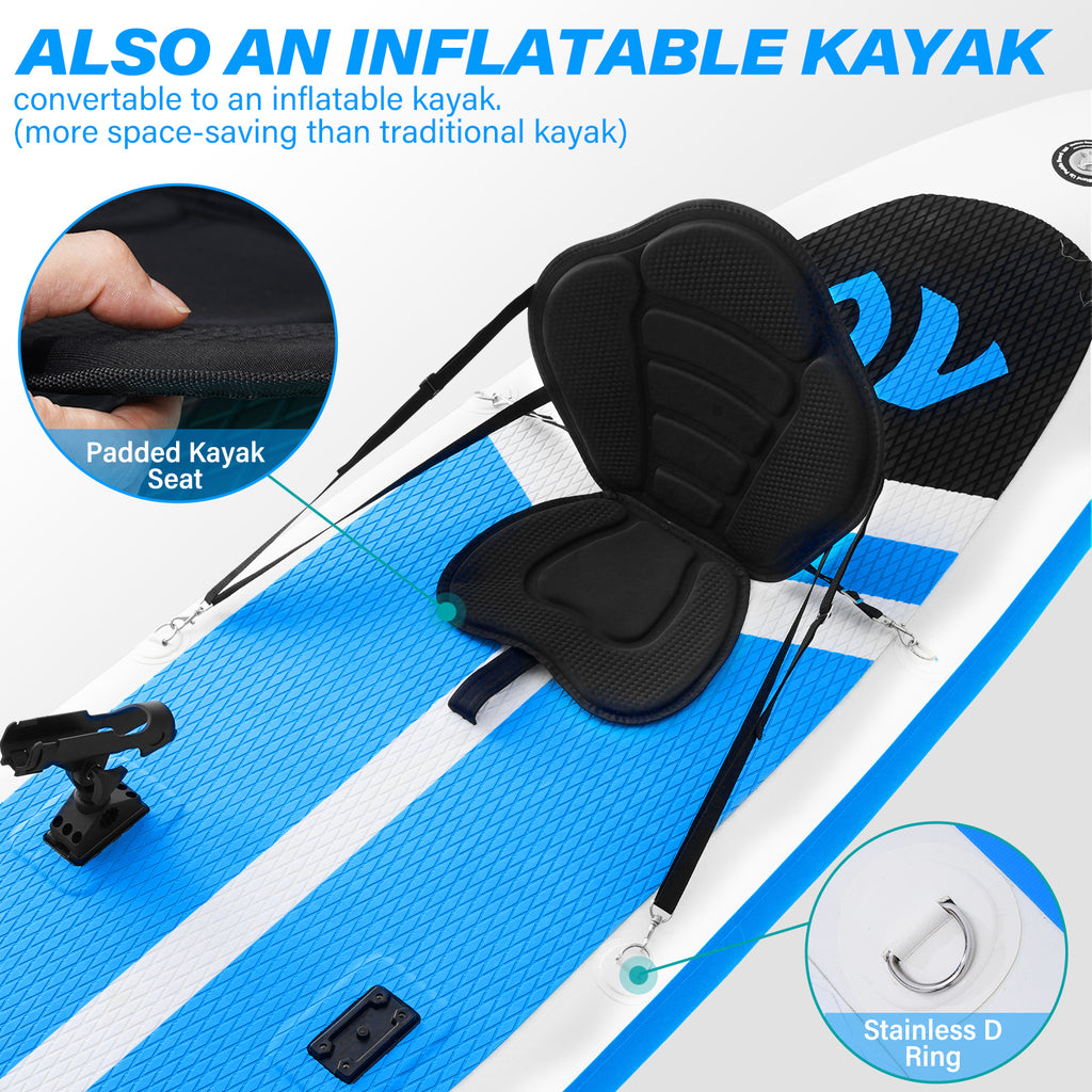 ADVENOR Paddle Board 11'x33 x6 Extra Wide Inflatable Stand Up Paddle Board with Hand Pump,Leash, Adjustable Paddle For Basic Version, Extra Kayak Paddle Kayak Seat 2 Fishing Mounts For Fishing Version