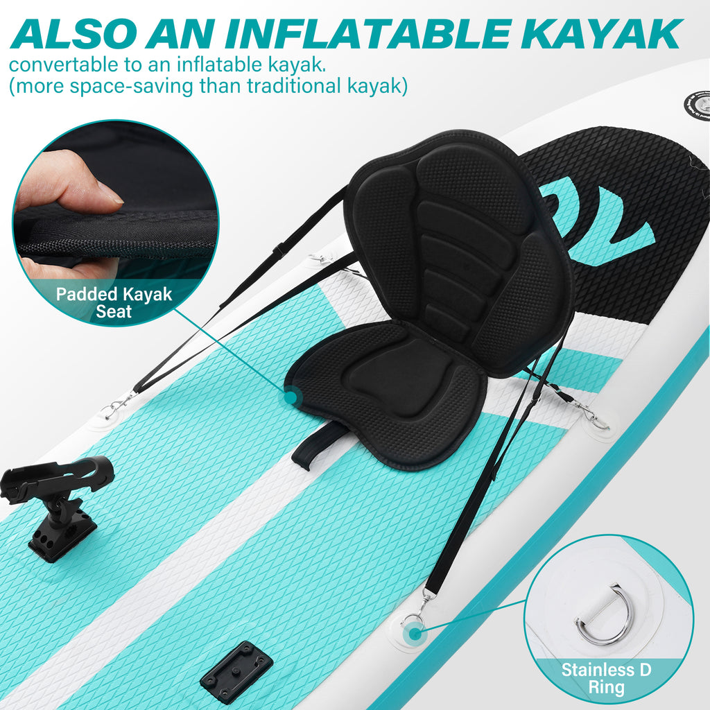 ADVENOR Paddle Board 11'x33 x6 Extra Wide Inflatable Stand Up Paddle Board with Hand Pump,Leash, Adjustable Paddle For Basic Version, Extra Kayak Paddle Kayak Seat 2 Fishing Mounts For Fishing Version