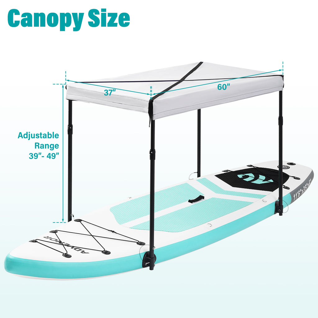 ADVENOR Paddle Board 11'6"x35x6 Super Wide Inflatable Stand Up Paddle Board with Sun Shade Canopy,Double Blade Paddle,Hand Pump,Satefy Leash,Backpack and Waterproof Bag, Perfect for Family and Fishing