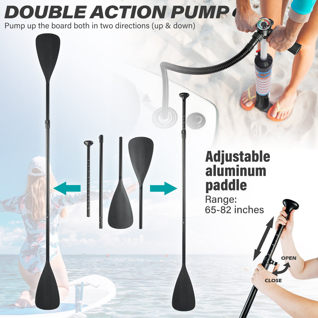 ADVENOR Paddle Board 11'x33 x6 Extra Wide Inflatable Stand Up Paddle Board with Hand Pump,Leash, Adjustable Paddle For Basic Version, Extra Kayak Paddle Kayak Seat 2 Fishing Mounts For Fishing Version