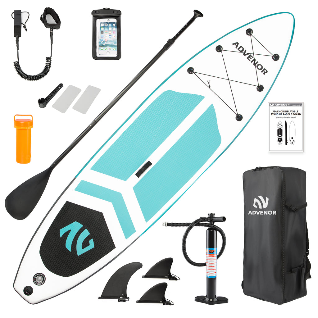 ADVENOR Paddle Board 11'x33 x6 Extra Wide Inflatable Stand Up Paddle Board with SUP Accessories Including Adjustable Paddle,Backpack,Waterproof Bag,Leash,and Hand Pump,Repair Kit Black