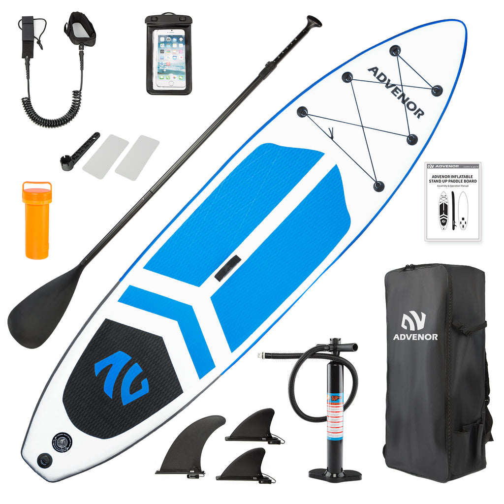 ADVENOR Paddle Board 11'x33 x6 Extra Wide Inflatable Stand Up Paddle Board with SUP Accessories Including Adjustable Paddle,Backpack,Waterproof Bag,Leash,and Hand Pump,Repair Kit Black