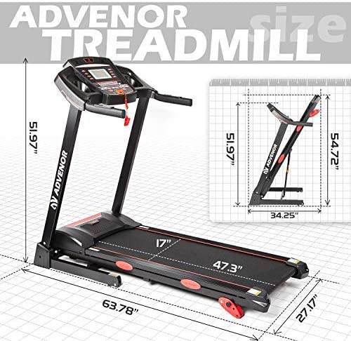 Motorized Treadmills 3.0 HP Incline Fitness Indoor 64
