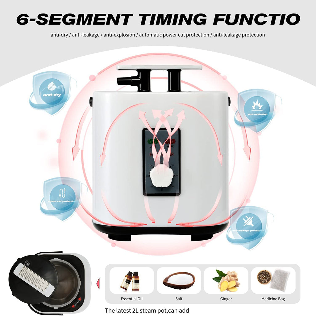 ADVENOR Lightweight Portable Personal Steam Sauna Spa for Recovery Wellness，Detox, Relaxation at Home, 60 Minute Timer, 800 Watt Steam Generator, Including Chair, Steam pad(Silver+Pink)