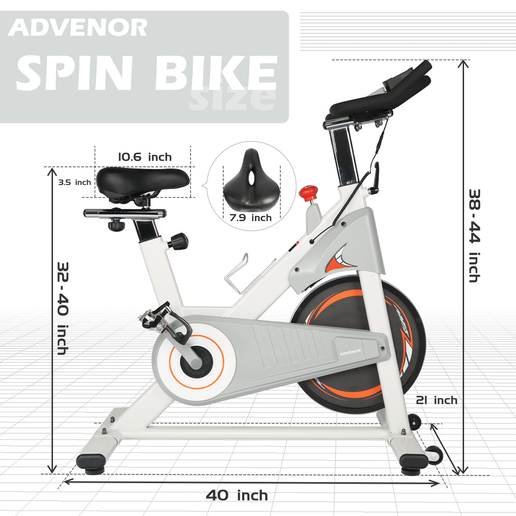 ADVENOR Magnetic Resistance Exercise Bike, Indoor Stationary Bikes for Home Workout, Quiet Belt Drive with LCD Monitor, Support up to 330 lbs, Flywheel 35 lbs